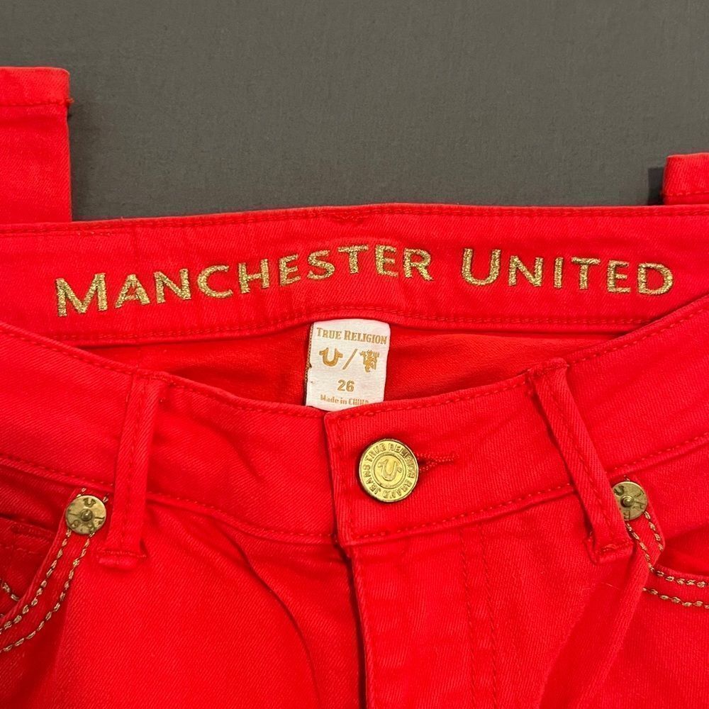 True Religion Manchester United Skinnys, Size 26